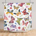 thumbnail image 4 of SUNOLIFE Butterfly Shower Curtain,Colorful Moth Fabric Bathroom Curtain with Hooks,47x64 in, 4 of 4