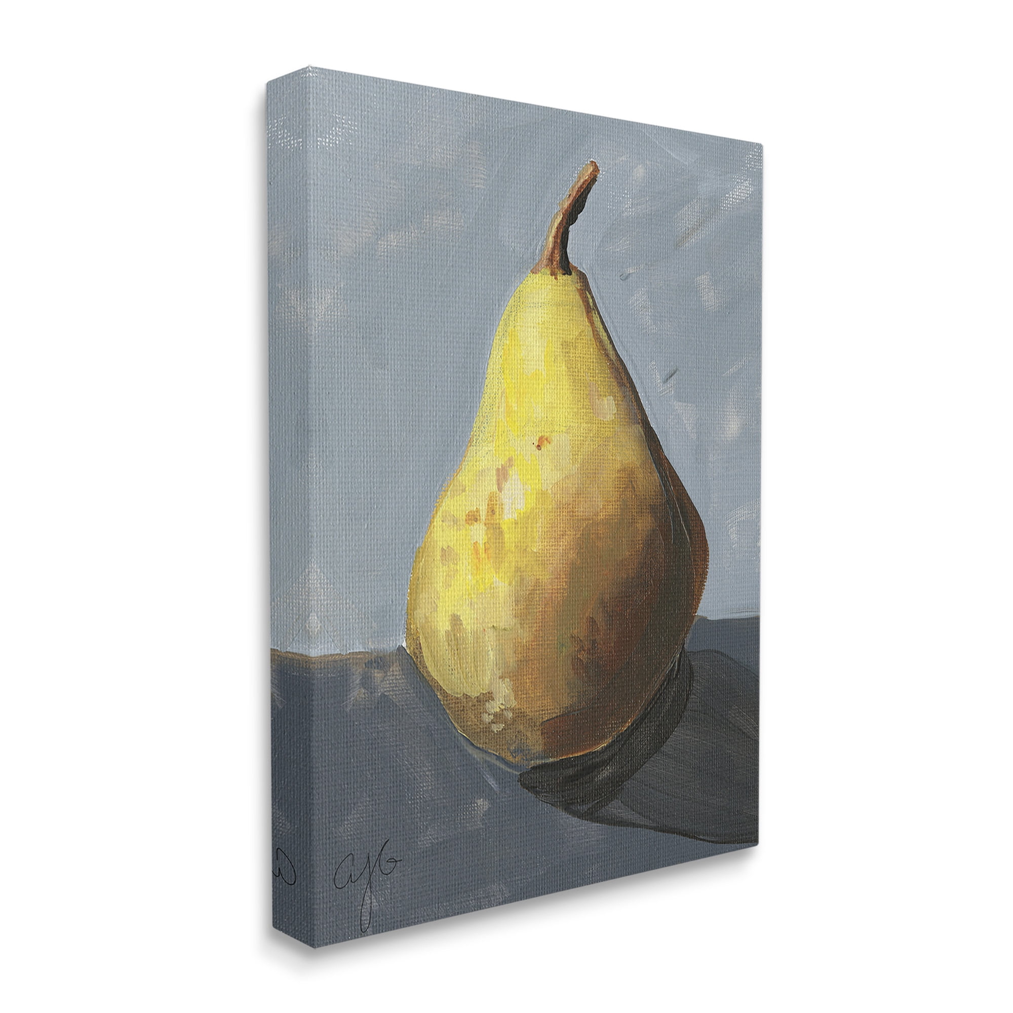 Stupell Industries Abstract Shadowed Pear Food & Beverage Painting Gallery Wrapped Canvas Art Print Wall Art, 36 x 48