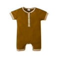thumbnail image 1 of ITFABS Baby?s Short Sleeve Contrast Color Round Neck Single-breasted Romper, 1 of 6