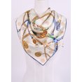 thumbnail image 4 of Grace Scarves 100% Silk Scarf With Hand Rolled Edges, Large, Polka Dotted Belts & Tassels, Creme, 4 of 4