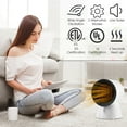 thumbnail image 4 of Gymax 1500W Portable PTC Ceramic Space Heater Mini Electric Desktop Heating Fan White, 4 of 8