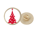 thumbnail image 1 of mas Arbre Rouge Festival Rond Métal Broche d'Or Clip, 1 of 3