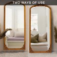 thumbnail image 5 of Wooden Arch Full Length Vintage Decorative Mirror for Living Room Bedroom 70"x30",Gold, 5 of 7