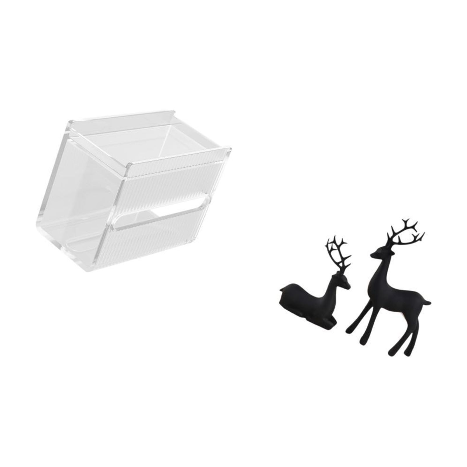 Fiocias Tissue Case Wall Mounted Toilet Paper Storage Box Acrylic Toilet Tissue Towel Holder Reindeer Statue Resin Construction Suitable for Bedrooms Kitchens