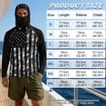 thumbnail image 6 of SEANATIVE Sun Protection Fishing Hoodie for Men, Long Sleeve Hooded Full Coverage 4th of July Fishing Shirt Workout Camping Running Hooded Top, S, Black Camo American Flag, 6 of 7