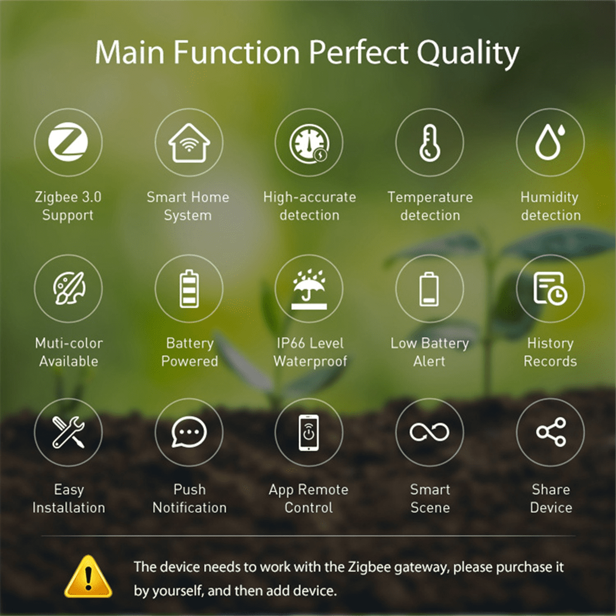ZigBee Soil Sensor Graffiti Smart Portable Soil Sensor Temperature and Humidity Sensor A