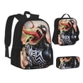 thumbnail image 2 of VENOM Backpack Lunch Bag Pen Bag Cartoon Backpack Adjustable Shoulder Backpack Gift for Fans, 2 of 2