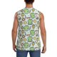 thumbnail image 4 of Fotbe Frog With Sweet Men's Camiseta sin Mangas Estampada para Hombres, Playera Casual para Gimnasio, Entrenamiento, Playa-Medium, 4 of 7