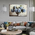 thumbnail image 2 of HFDF Blue Hydrangea Canvas Wall Art Floral Wall Decor for Living Room Rustic Botanical Pictures Bathroom Office Decorations Vintage Wildflower Bouquet Prints Painting Modern Artworks 24x20inch Framed, 2 of 6