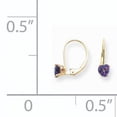 thumbnail image 2 of Primal Gold 14 Karat Yellow Gold 5mm Heart Amethyst Leverback Earrings, 2 of 4