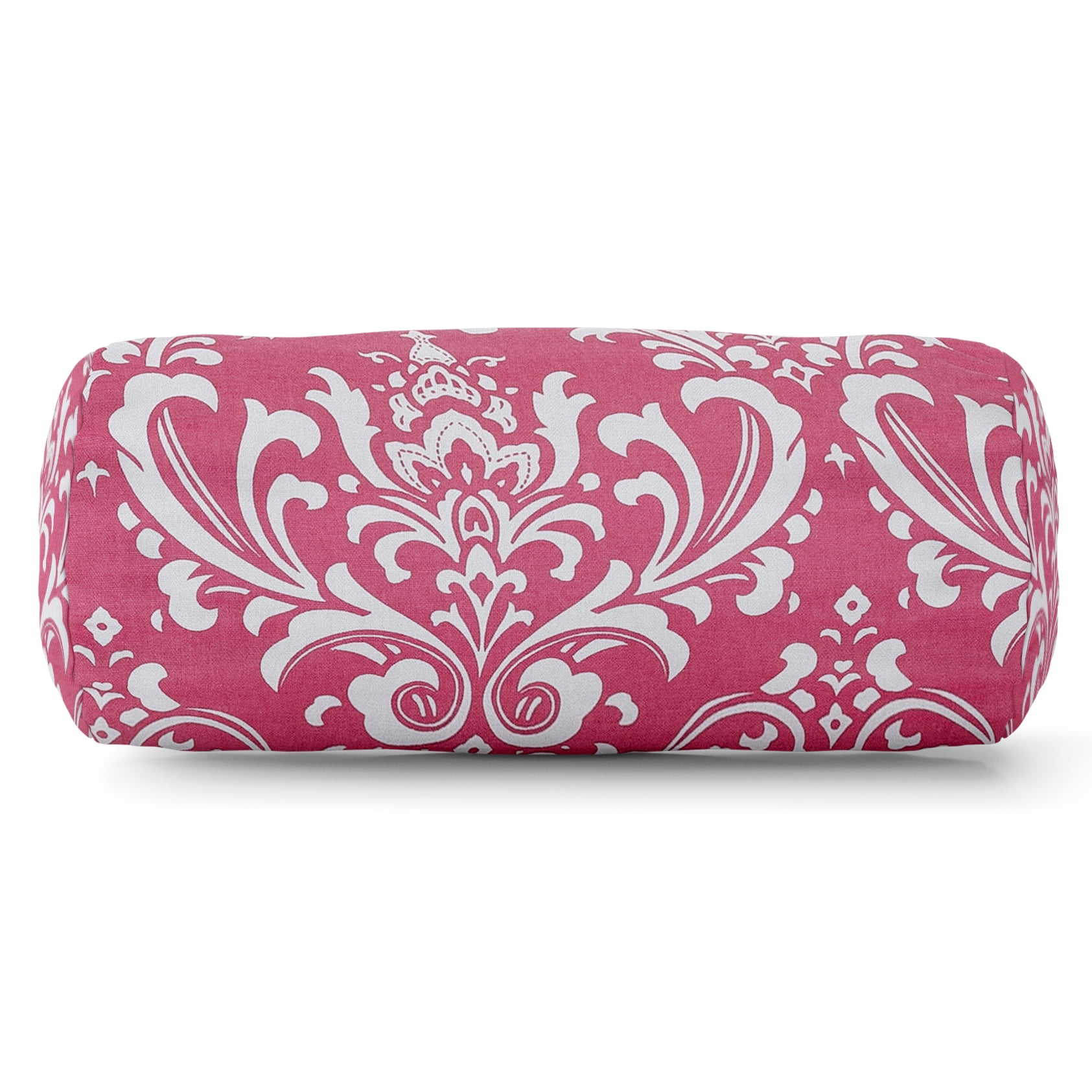 Majestic Home Goods Indoor Hot Pink French Quarter Round Bolster Decorative Throw Pillow 18.5 in