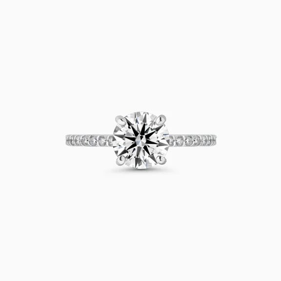 Spot Jewel Gorgeous 2.2 Ct Round Cut Engagement Ring with Lab-Created Simulated Diamond, 14K White Gold Plated Prong Setting - Perfect Women's Jewelry for Engagements, Anniversaries, and Gifting