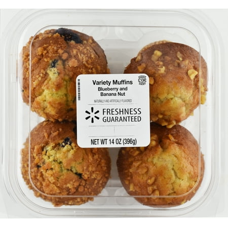 The Bakery Blueberry & Banana Nut Muffin Variety Pack, 4 ct, 14 oz