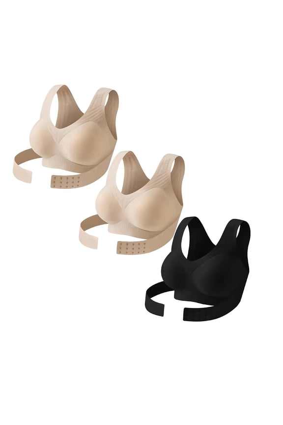 3PC Posture Bras for Women High Support Posture Full Coverage Seamless Bralettes Beauty Back Push Up No Underwire Bra
