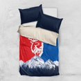 thumbnail image 1 of Slovakia Red Blue Deer and Mountain Design Bedding Set with National Symbols, 1 of 7