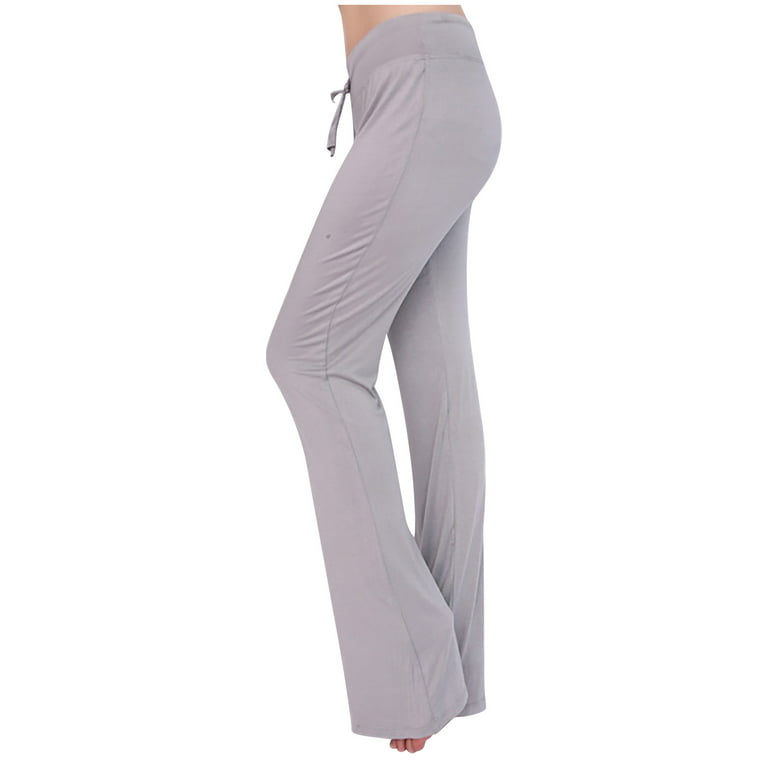Wide Leg Yoga Pants for Women Loose Comfy Flare Sweatpants with Pockets High  Waist Stretch Pants Regular Fit Trouser Pant White M 