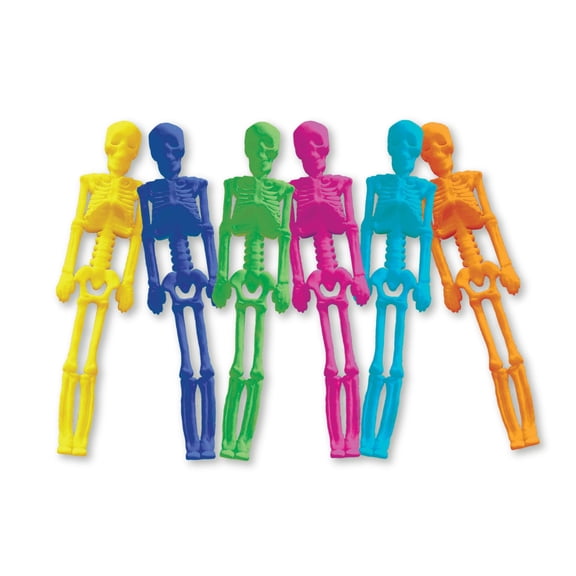 Stretchibones - Skeleton from Deluxebase. Pack of 3 Assorted Colorful Stretchy Skeleton Fidget Toys. Squishy Animals for Sensory Stress Relief .