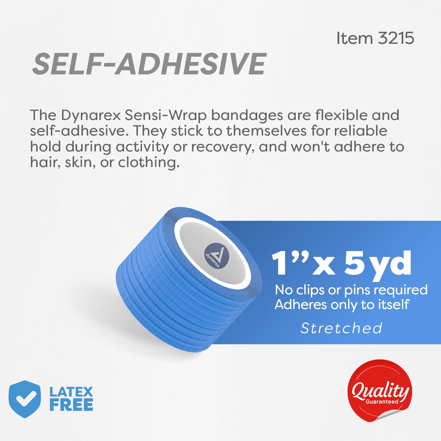 Dynarex Sensi-Wrap Self-Adhesive Bandages, 30-Pack, 1" x 5 yards, Assorted Colors, Latex-Free, Colored Elastic Cohesive Athletic Tape, Tattoo Grip & Vet Wrap