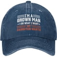 thumbnail image 1 of I'm A Grown Man I Do What My Daughter Wants hat Dad Father Retro Cotton Cap Navy, 1 of 8