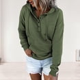 thumbnail image 4 of Sudadera Sudadera básica para mujer, ajuste holgado, algodón, estilo informal, manga larga, ropa de calle, traje Cgtredaw Verde S para Mujer, 4 of 6