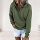 thumbnail image 5 of Sudadera Sudadera básica para mujer, ajuste holgado, algodón, estilo informal, manga larga, ropa de calle, traje Ygjytge Verde S para Mujer, 5 of 7