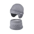 thumbnail image 1 of 1 Pce Ensemble Bonnet Tricoté d'Hiver+Foulard pour Garçons Filles de 5 14 Ans, 1 of 4