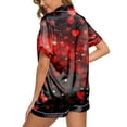 thumbnail image 3 of Yuncity Women Valentine's Day Pajamas Silk Satin Heart Two Piece Pj Sets Button Down Pj Sets Pjs Sleepwear Xxl, 3 of 5