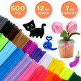 thumbnail image 2 of GAGANIU 500 limpiadores de tuberías, limpiadores de tuberías para manualidades, suministros de manualidades, tallos de chenilla multicolor para proyectos de arte y manualidades de Navidad (negro), 2 of 6