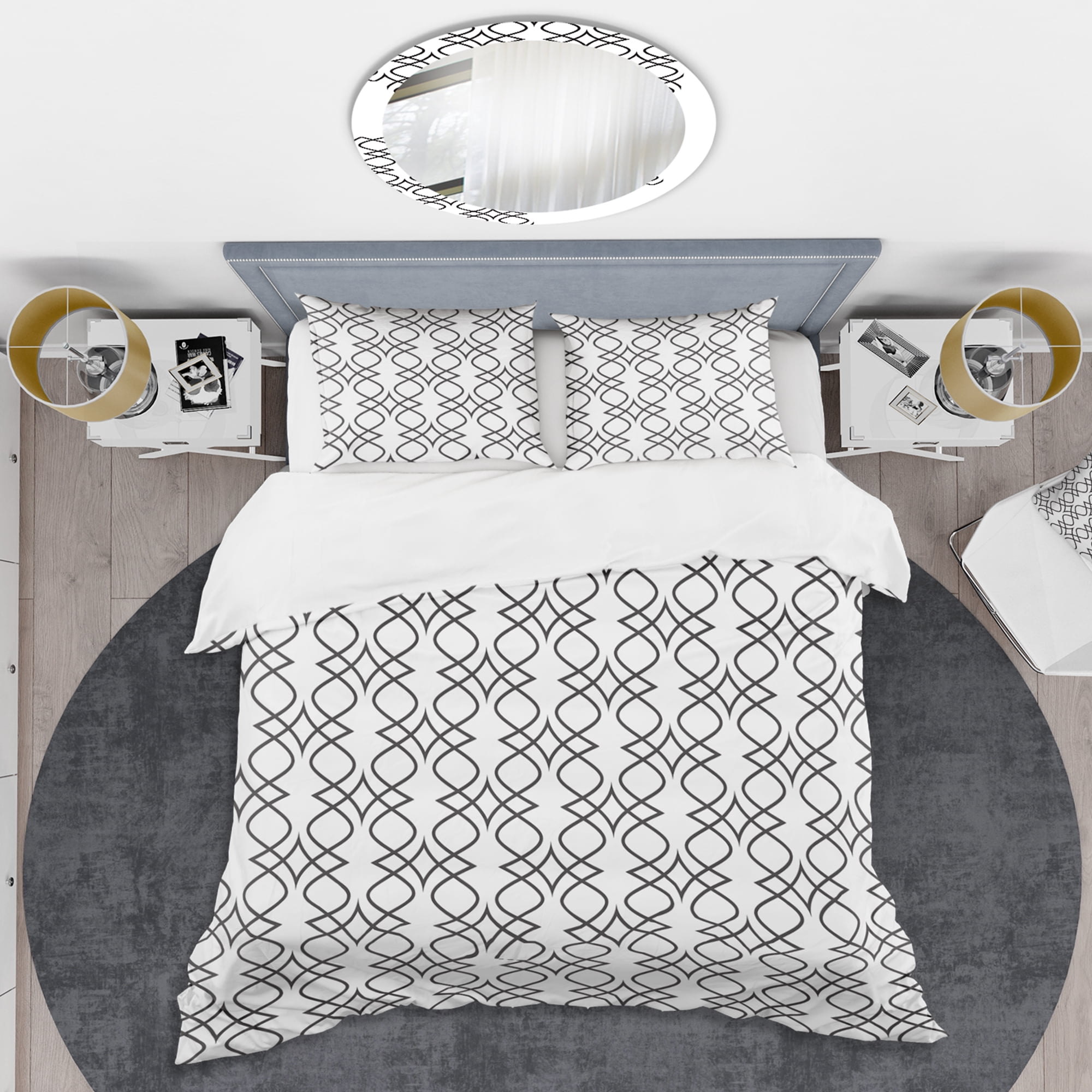 Designart 'Retro Pattern Abstract Design III' Mid-Century Modern Duvet Cover Set