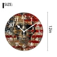 thumbnail image 2 of 12 Inch Wall Clock Battery Operated Silent Clock Decorative for Office, Kitchen, Outdoor, Living Room，American Flag Black Multicolor, 2 of 4