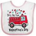 thumbnail image 3 of Inktastic It's My 1st Valentine's Day Fire Truck with Cute Dalmatian Boys or Girls Baby Bib, 3 of 4