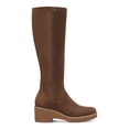 thumbnail image 3 of GIANI BERNINI Womens Brown Lug Sole Stretch Valensia Round Toe Block Heel Zip-Up Leather Riding Boot 8.5 M, 3 of 4