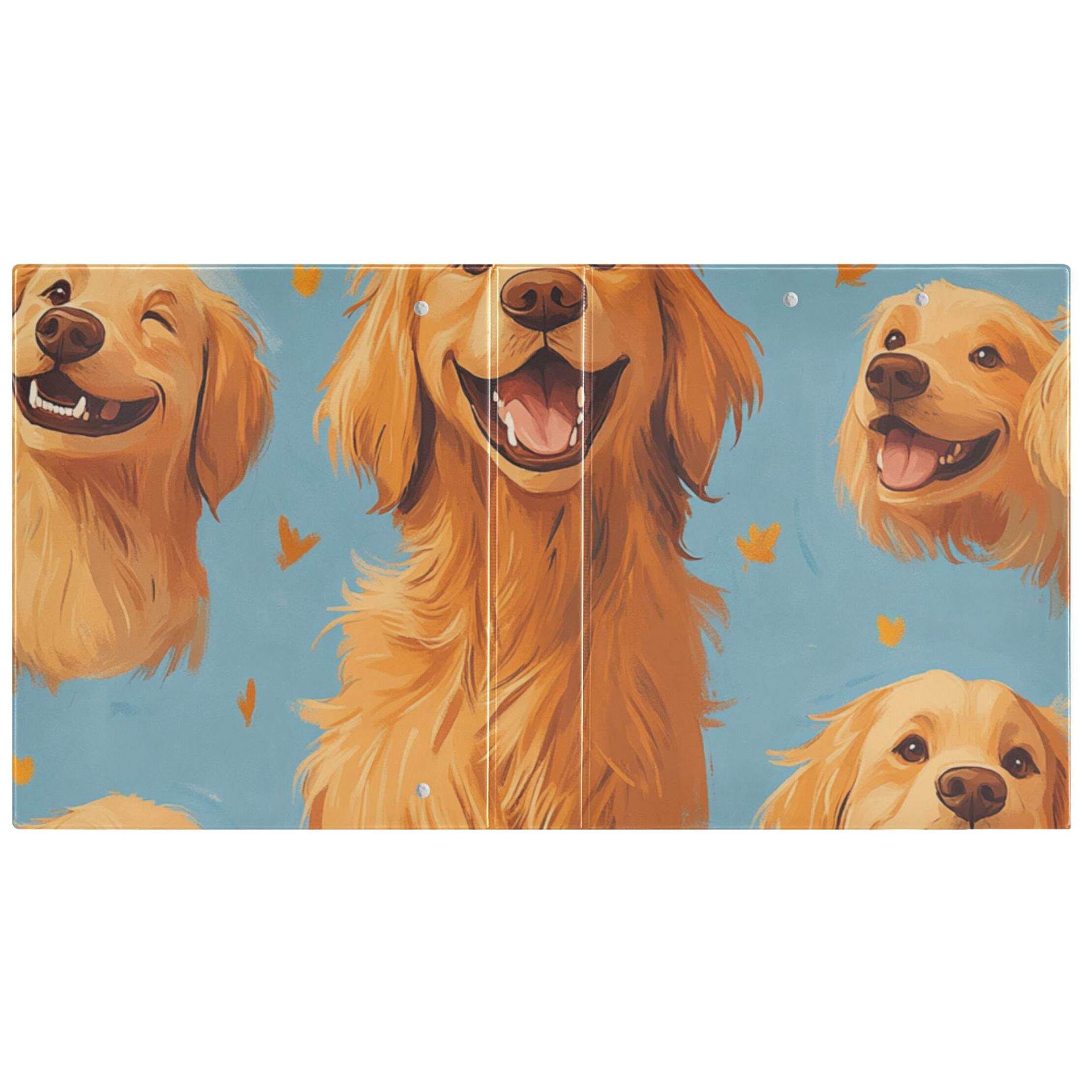 Cute Smile Dogs 3 Ring Binders 1.5 inch Hardcover File Folders with Interior Pockets A4 Size Organizer for School Office Hospital
