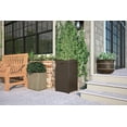 Suncast 33 Gallon Hideaway Trash Can for Patio Brown