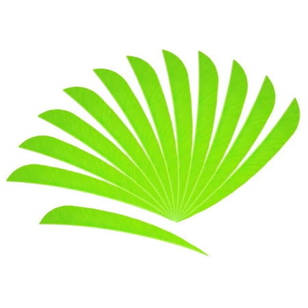 12 Pieces Feather Fletching Right Wing Fletches 4 inch Fluorescence Green