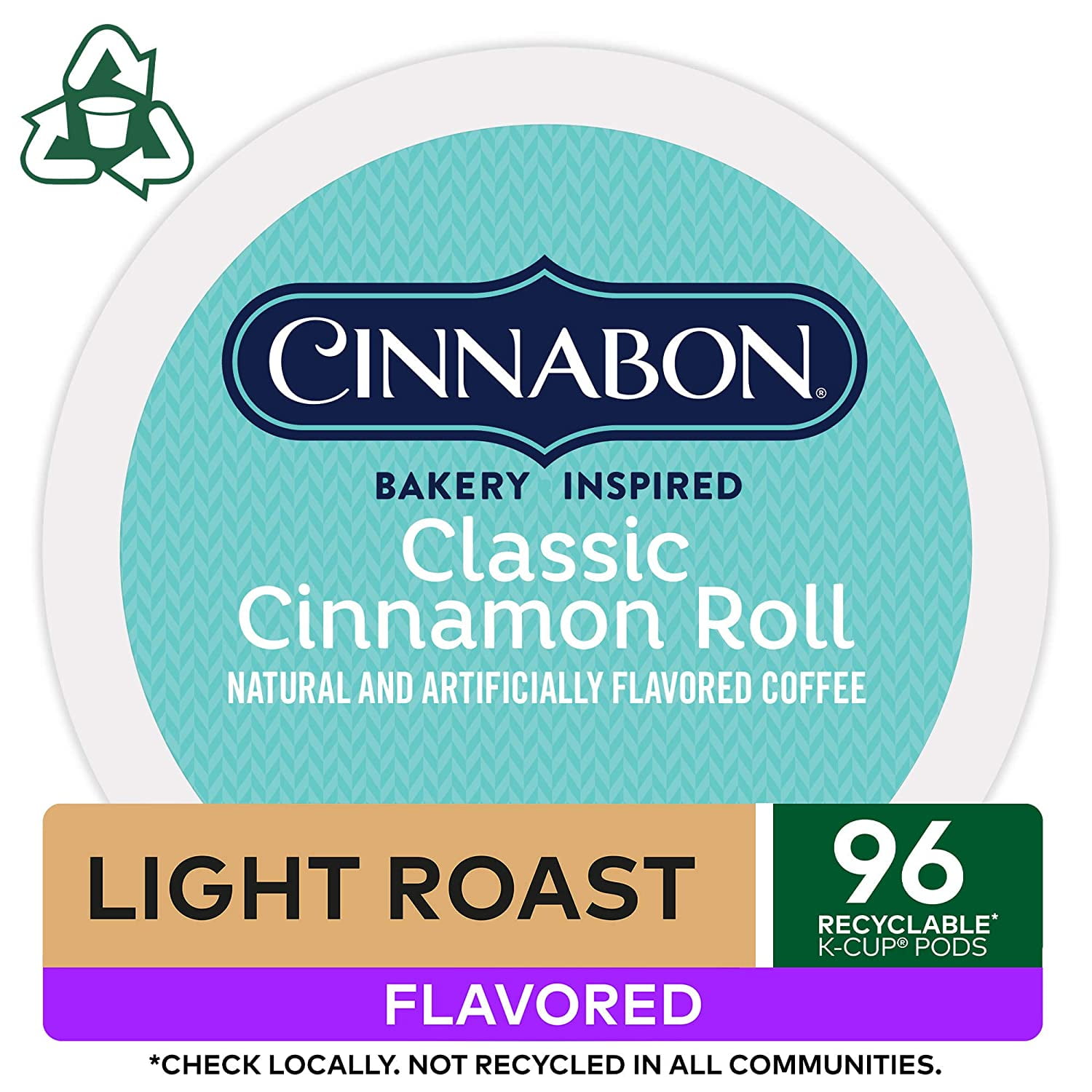 Cinnabon Classic Cinnamon Roll, Single-Serve Keurig K-Cup Pods, Flavored Coffee, 24 Count (Pack of 4)
