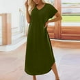 thumbnail image 2 of Jalioing Summer Maxi Dresses for Women Short Sleeve Casual Dress V-Neck Loose T-Shirt Sundress, 2 of 6
