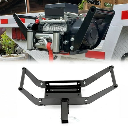 KOJEM 10x 4 1/2 Cradle Winch Mount Mounting Plate 8000-13,000 Lb Capacity Winch Mounting Hitch Receiver Recovery Winches Foldable For 2'' Hitch Receiver 4WD SUV Truck