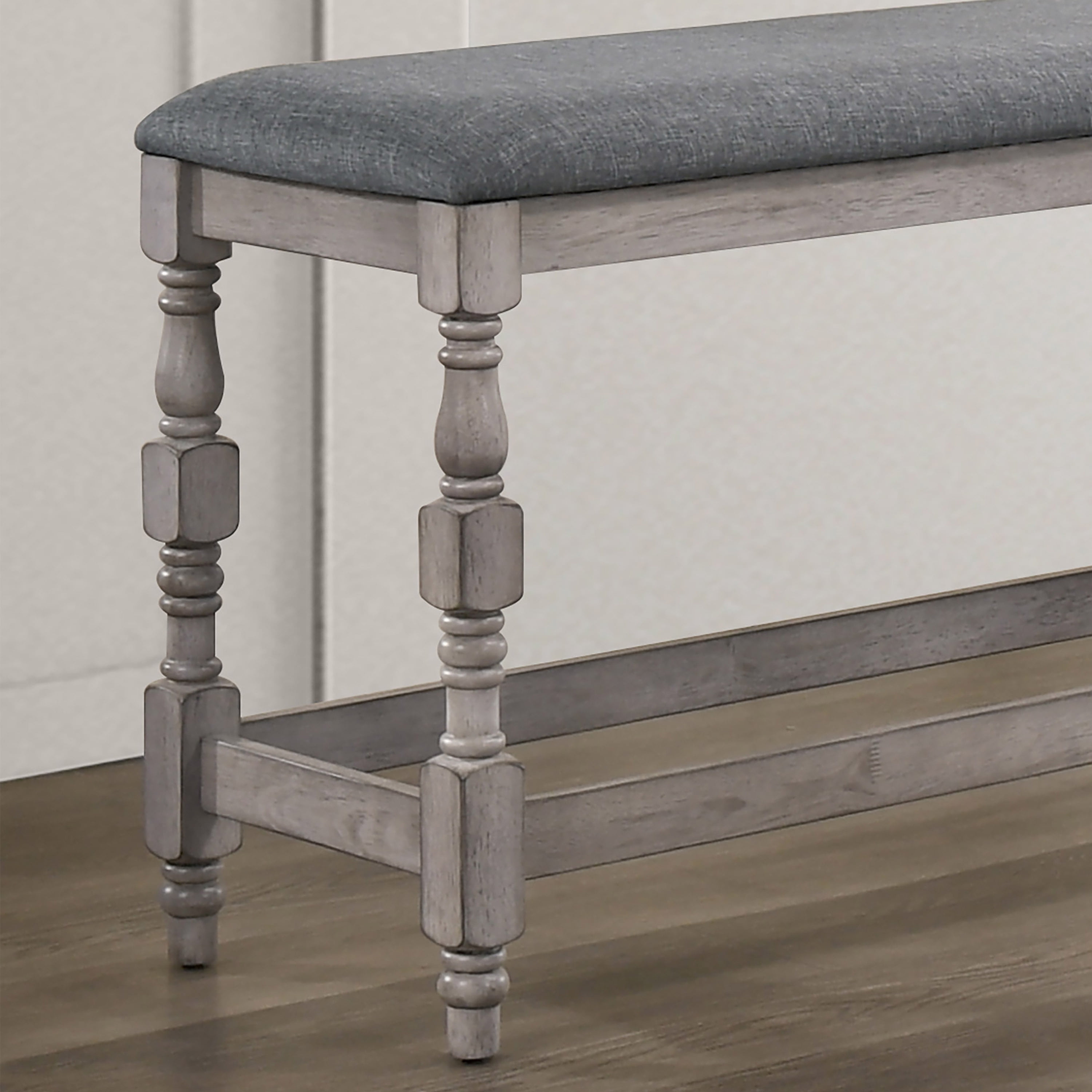 Furniture of America Yelle Padded Counter Height Bench, White