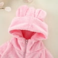 thumbnail image 4 of Huowey Kids Boys Girls Coat Cute Hoodie Long Sleeve Jacket Zip Up Wool Fuzzy Winter Warm Sweatshirt Coat With Pocket Sweatshirts,Pink,2-3 Years, 4 of 7