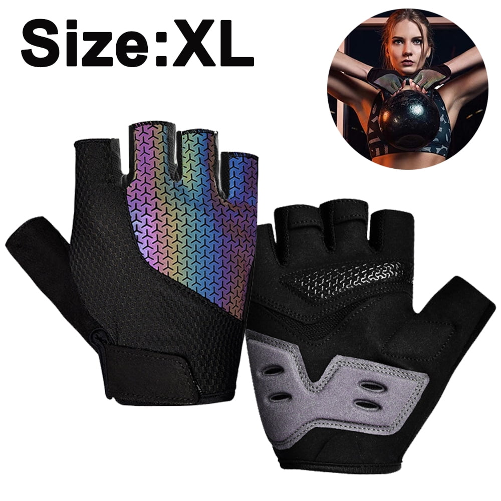 4 Color Adaults Sports Padded Cycling Fingerless Gloves Bike Half Finger Bicycle