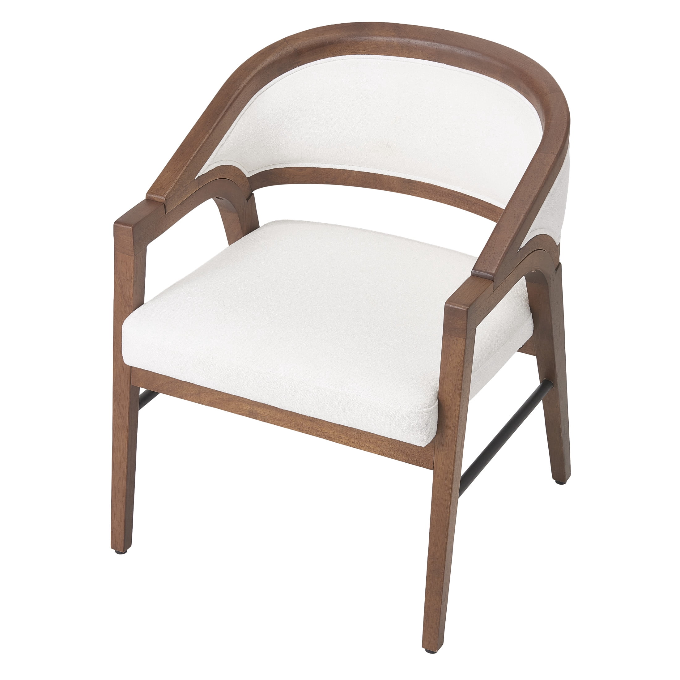 Christopher Knight Home Modern Upholstered Dining Chairs, Solid Wood Frame, Walnut+White, Set of 4