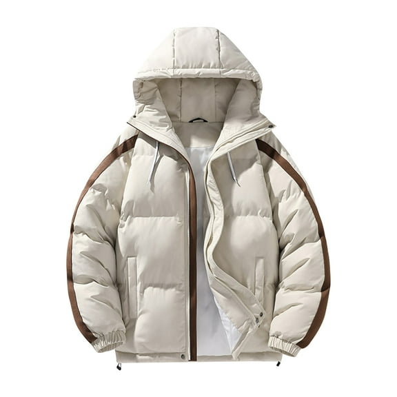 Riecok Jackets for Men Winter Long Sleeve Hooded Jackets Zip Up Coats with Pockets Solid Casual Trendy Outetwear
