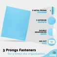 thumbnail image 6 of Enday Folder with Pockets and Prongs 2 Pocket Portfolio Folder for School and Office Blue, 6 of 7