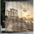 thumbnail image 4 of Ambesonne Pillar Shower Curtain, Greek Buildings Poseidon, 69"Wx84"L, Beige Taupe, 4 of 5