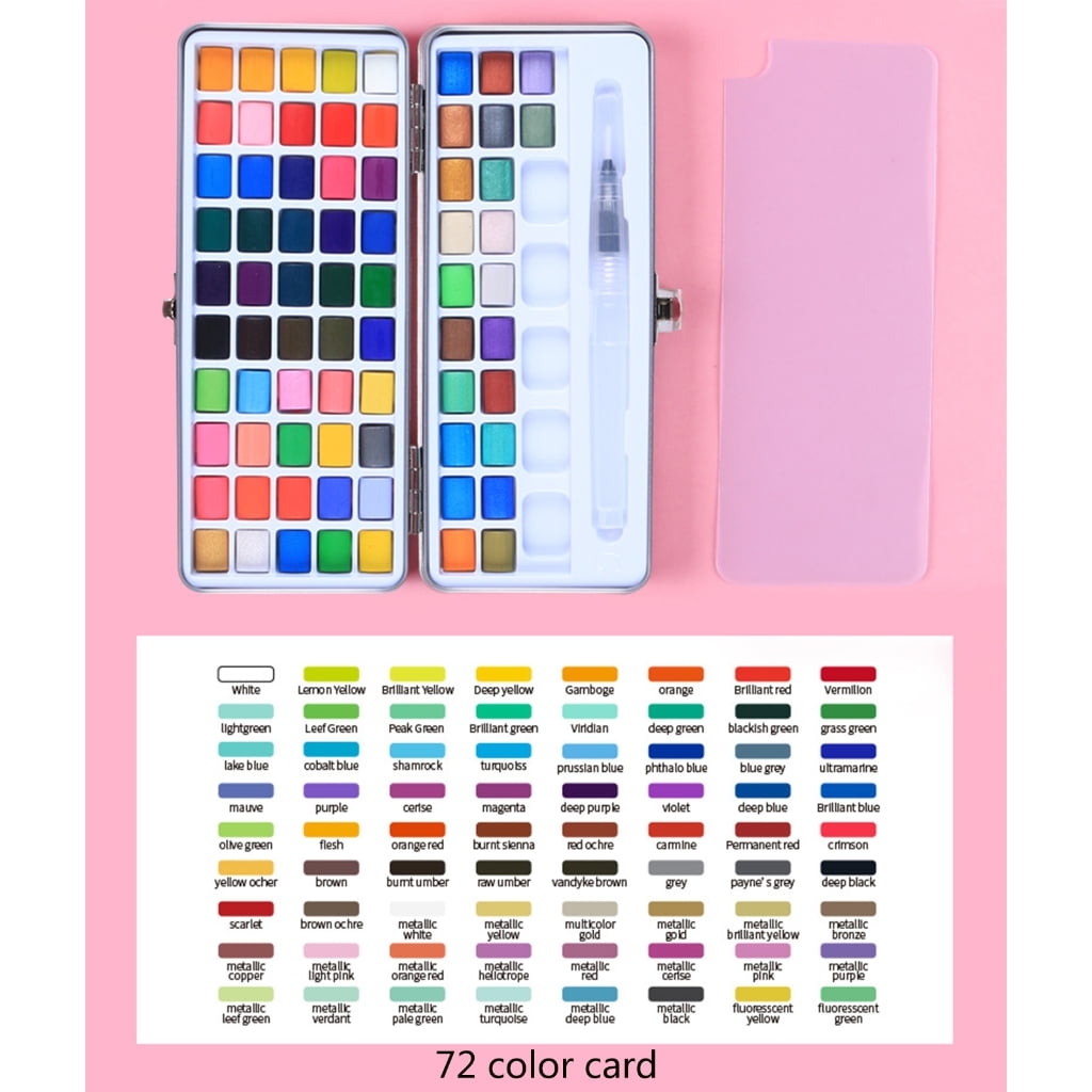 ZPAQI 50/72/90/100 Colors Solid Watercolor Paint Set Drawing Supplies for Students