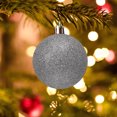 thumbnail image 1 of Adornos navideños de 5 pulgadas - Bolas de purpurina irrompibles para árbol/corona, paquete a granel de bolas colgantes de plástico, decoración navideña para fiestas y hogar (plateado), 1 of 4