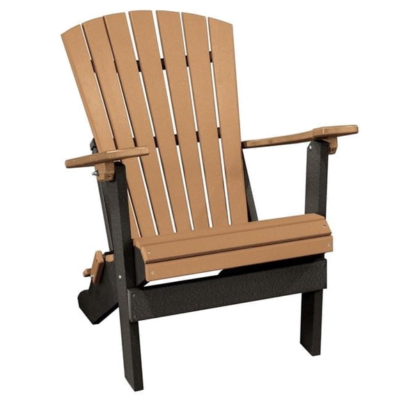 Folding Adirondack Chair with Black Base, Cedar