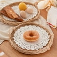 thumbnail image 2 of OUSITAID [] Wicker Bread Basket  Rattan Storage Tray Hand-Woven Storage Basket with Handle for Bread Fruit Food Breakfast Display Storage Basket, 2 of 6