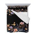 thumbnail image 7 of Black Spring Floral Queen Size Down Alternative Comforter, Lightweight Comforter Quilt Bedding Set with Pillow Shams Elegant Flowers Farmhouse Botanical All Seasons Bed Comforter Duvet Insert 90"x96", 7 of 7